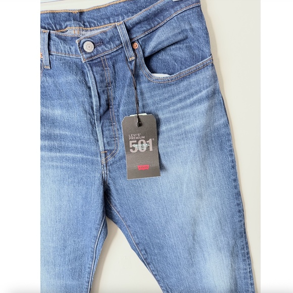 NWT Levi's Premium 501 Original Cropped Women's Jeans 32x26 Medium Dark Sz 14 - Picture 5 of 15